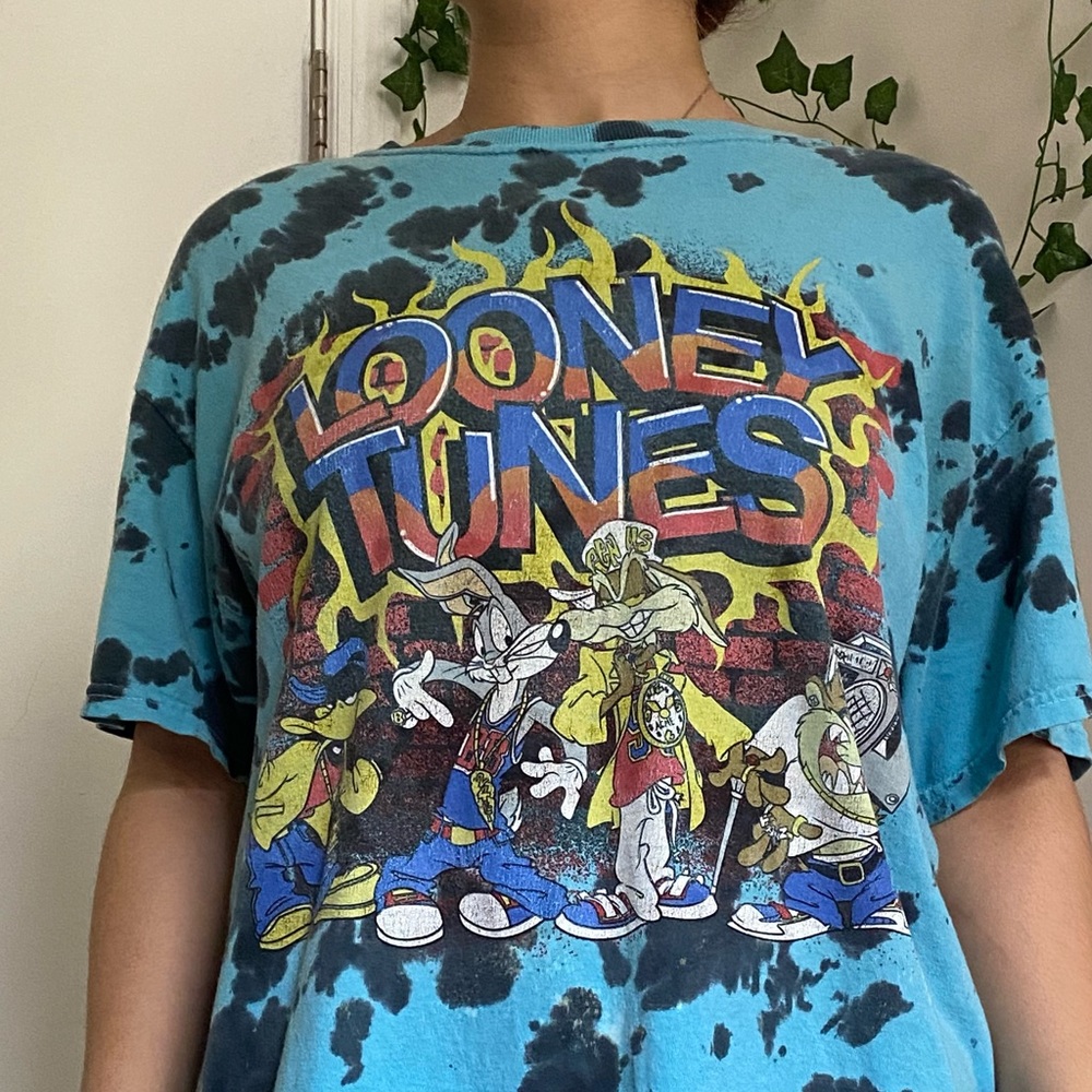 Black and blue tie dye oversized t-shirt